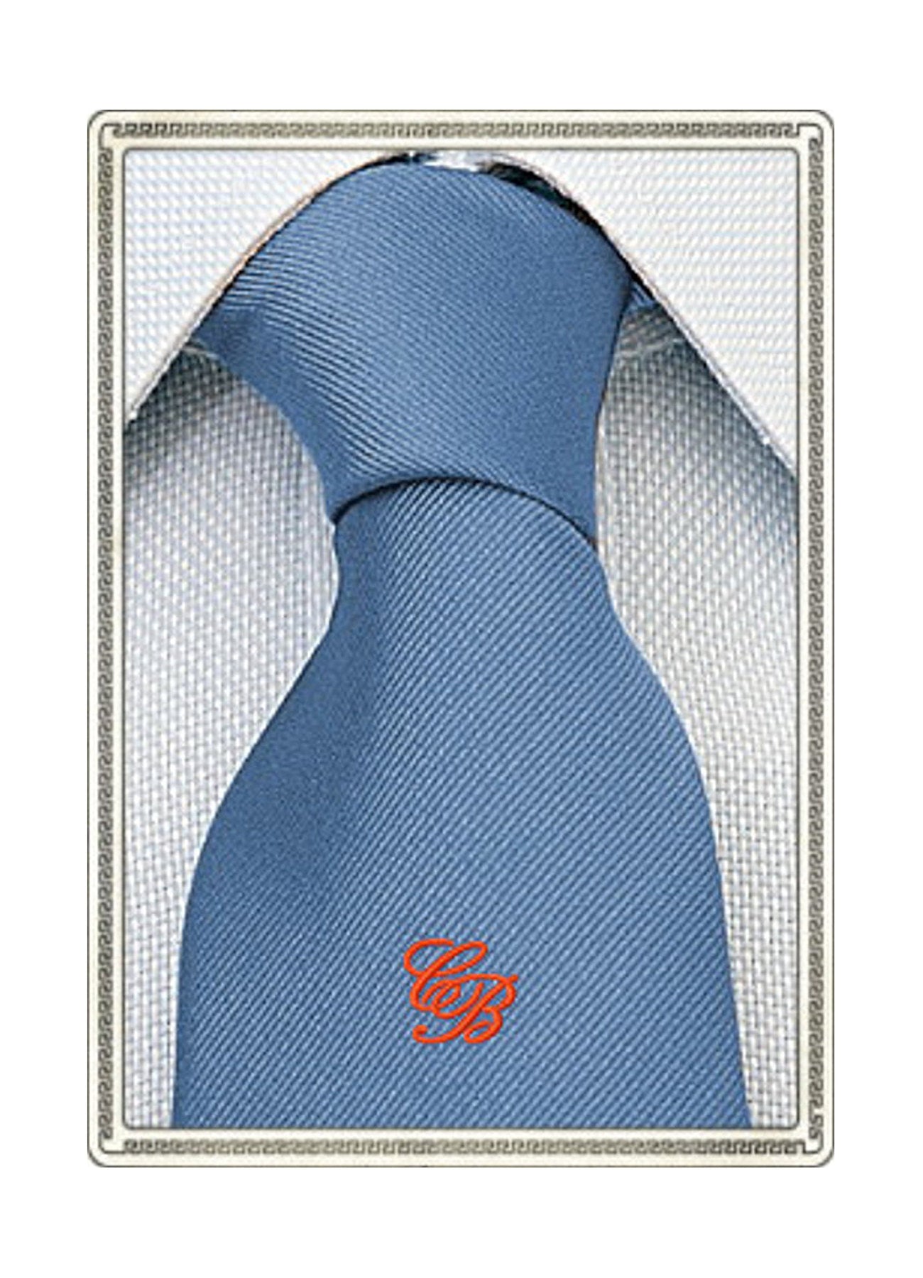 Cravatta in Seta con il Monogramma delle Iniziali Ricamato