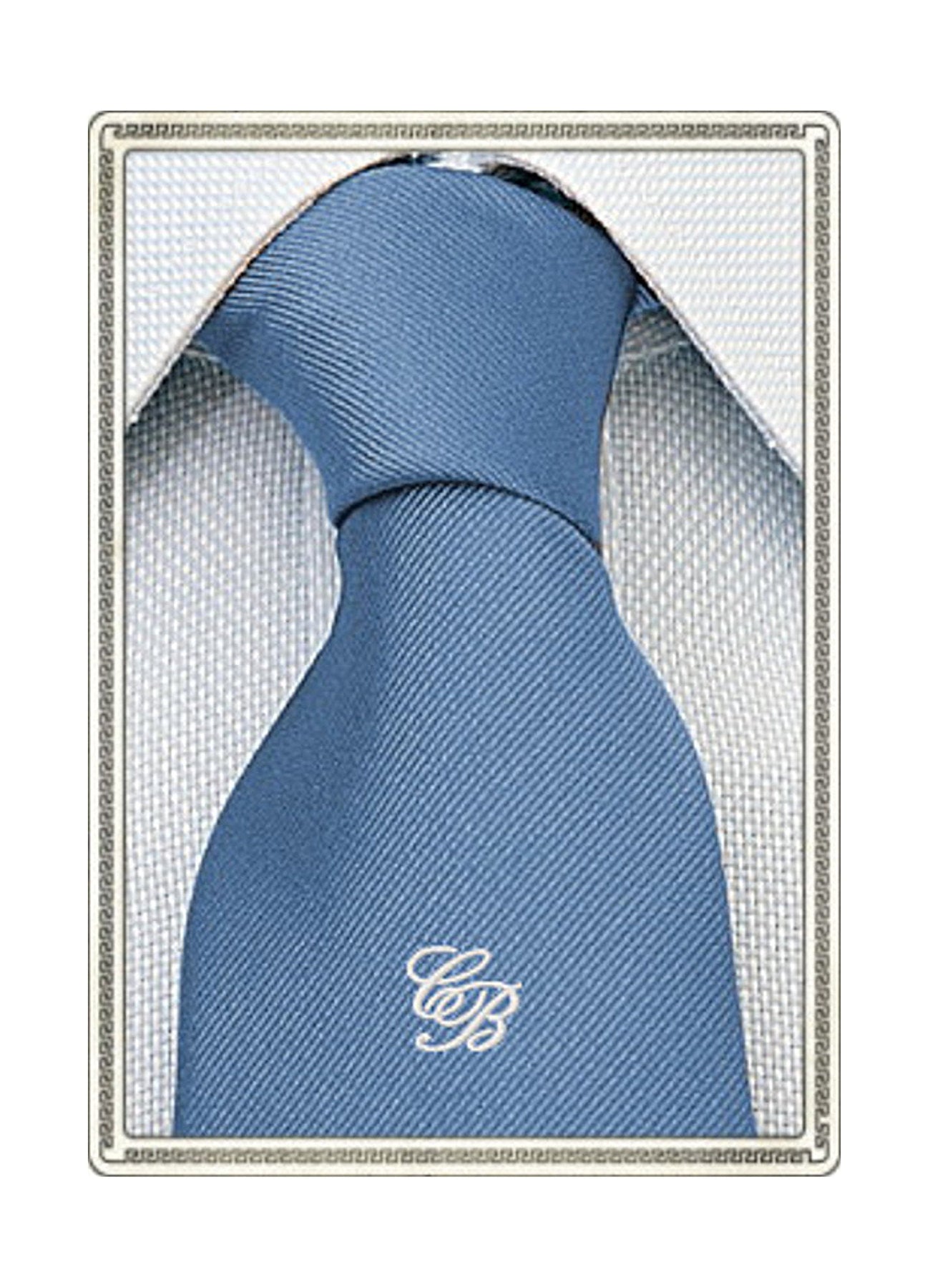 Cravatta in Seta con il Monogramma delle Iniziali Ricamato