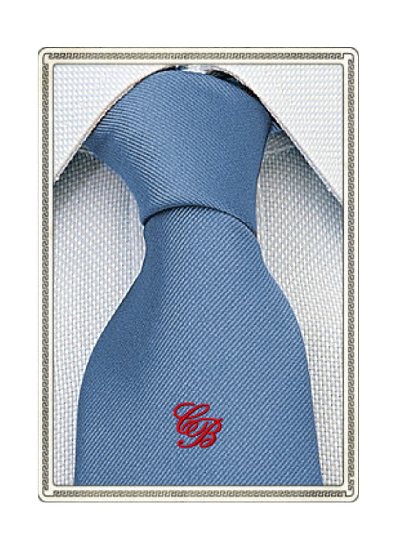 Cravatta in Seta con il Monogramma delle Iniziali Ricamato