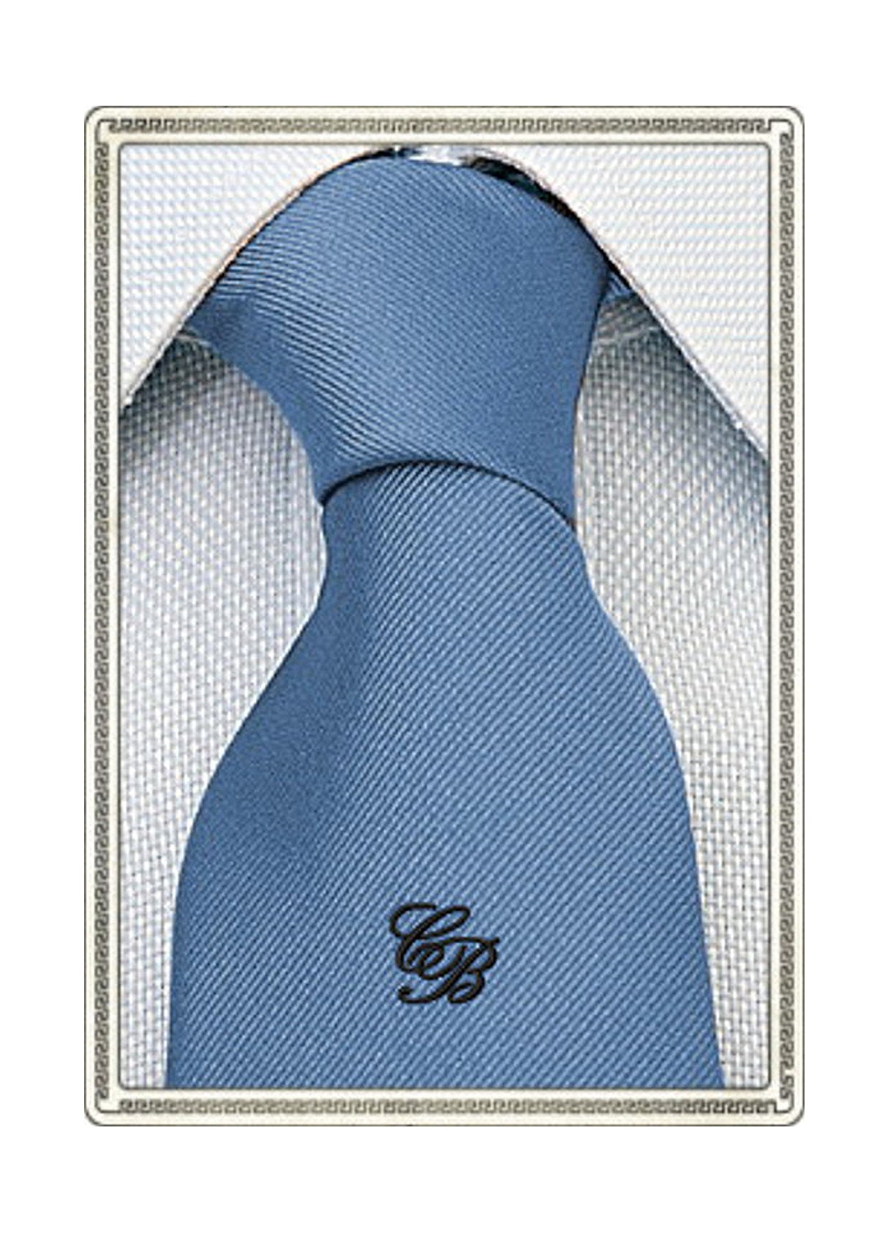 Cravatta in Seta con il Monogramma delle Iniziali Ricamato