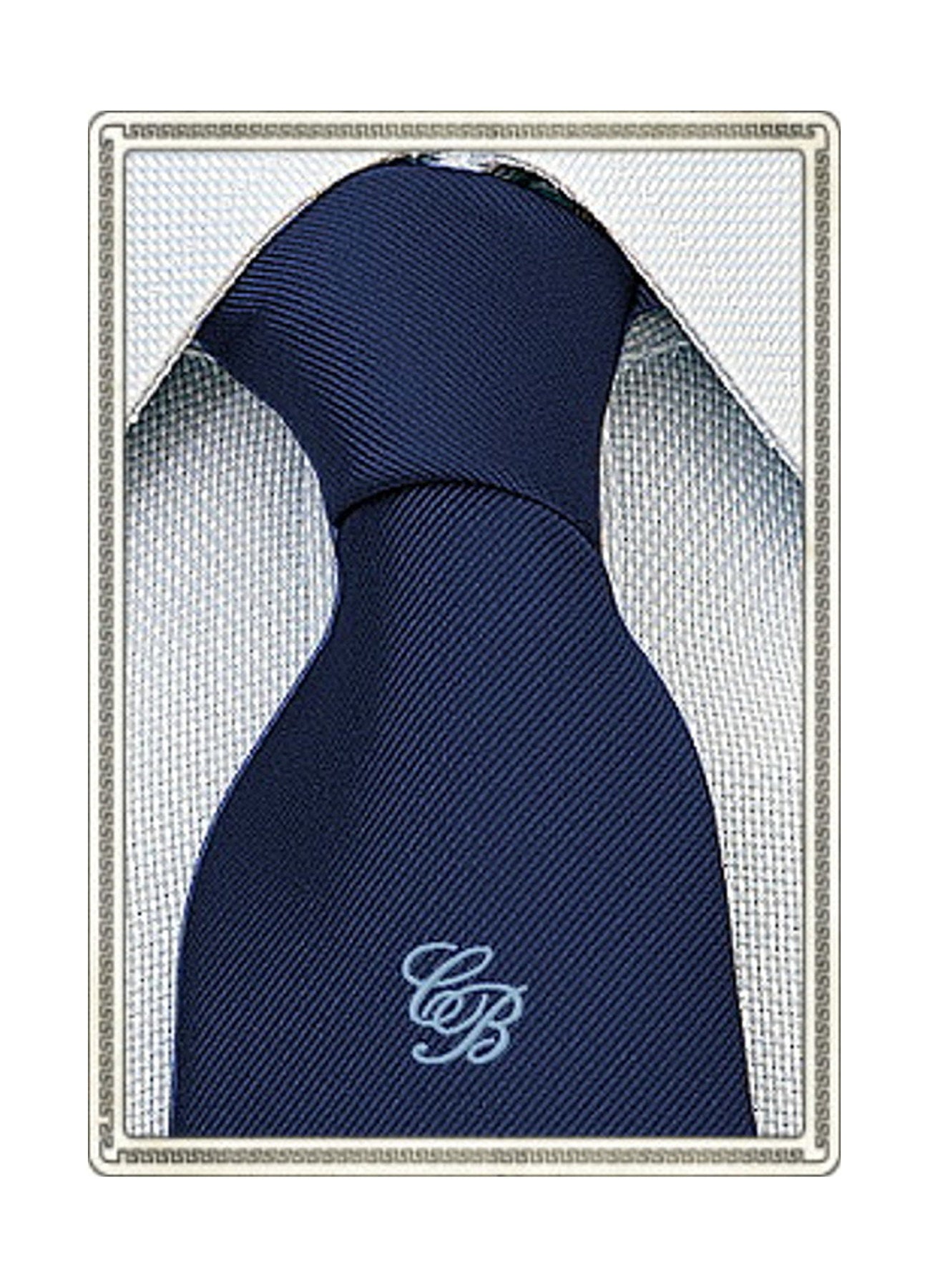 Cravatta in Seta con il Monogramma delle Iniziali Ricamato