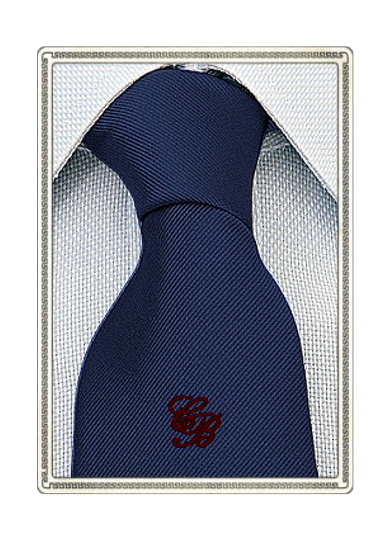 Cravatta in Seta con il Monogramma delle Iniziali Ricamato