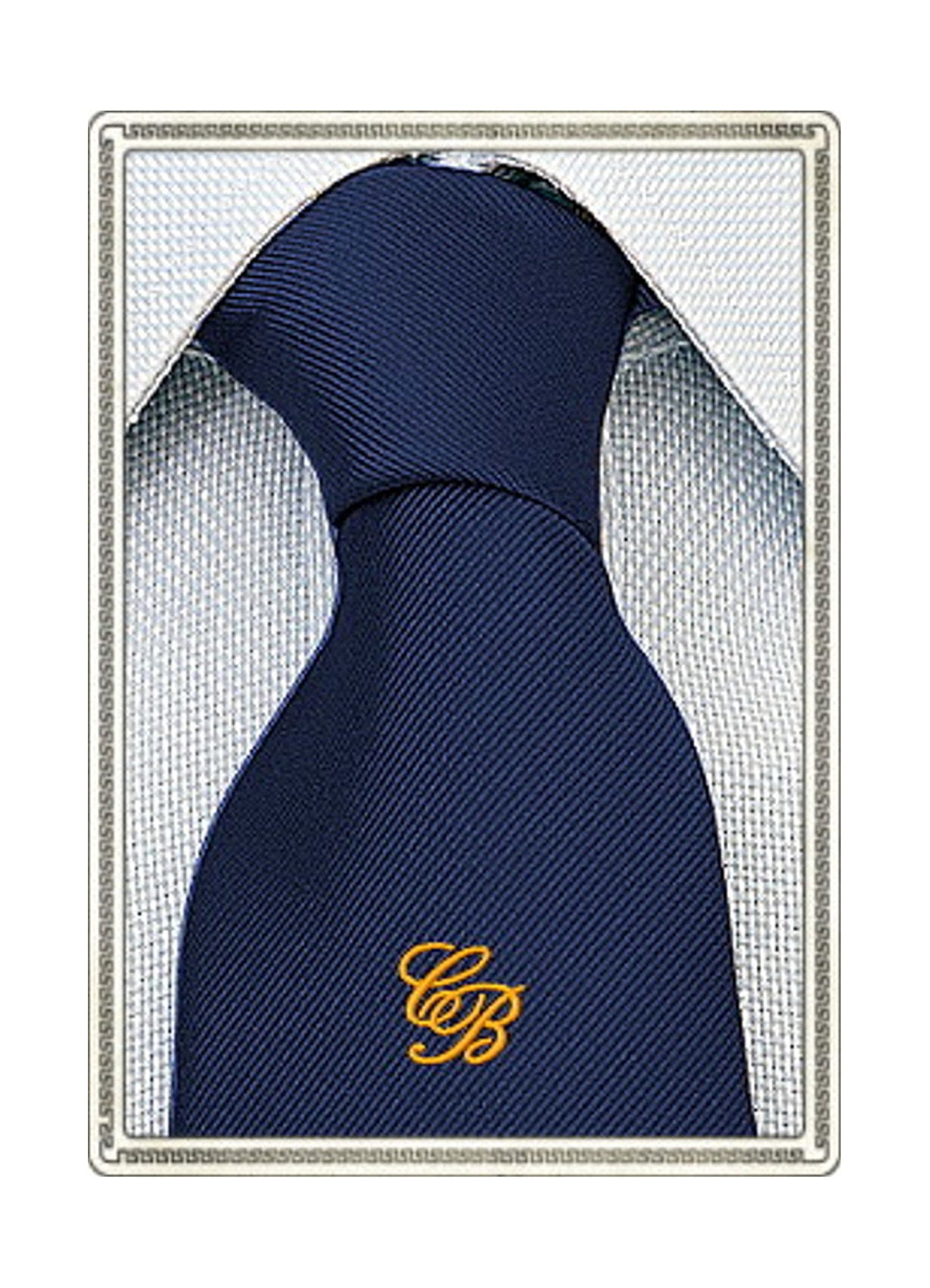 Cravatta in Seta con il Monogramma delle Iniziali Ricamato