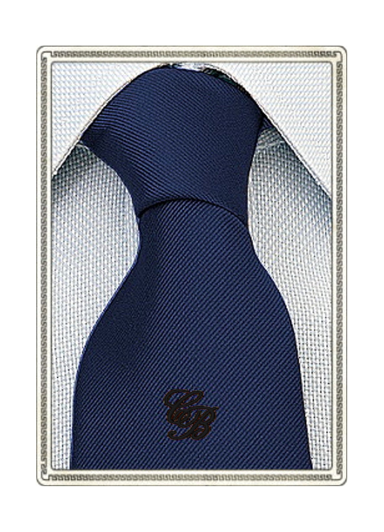 Cravatta in Seta con il Monogramma delle Iniziali Ricamato