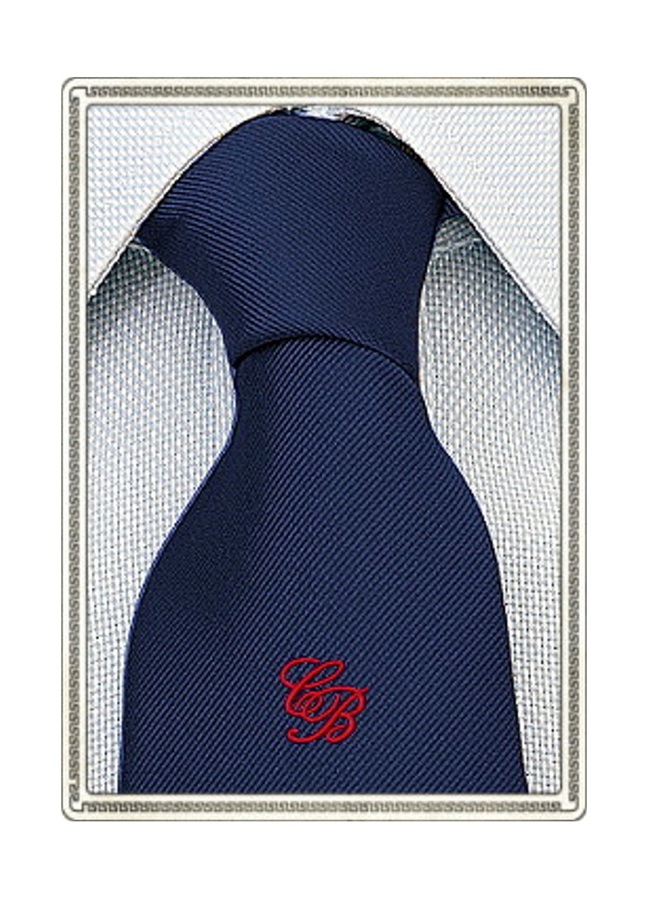 Cravatta in Seta con il Monogramma delle Iniziali Ricamato