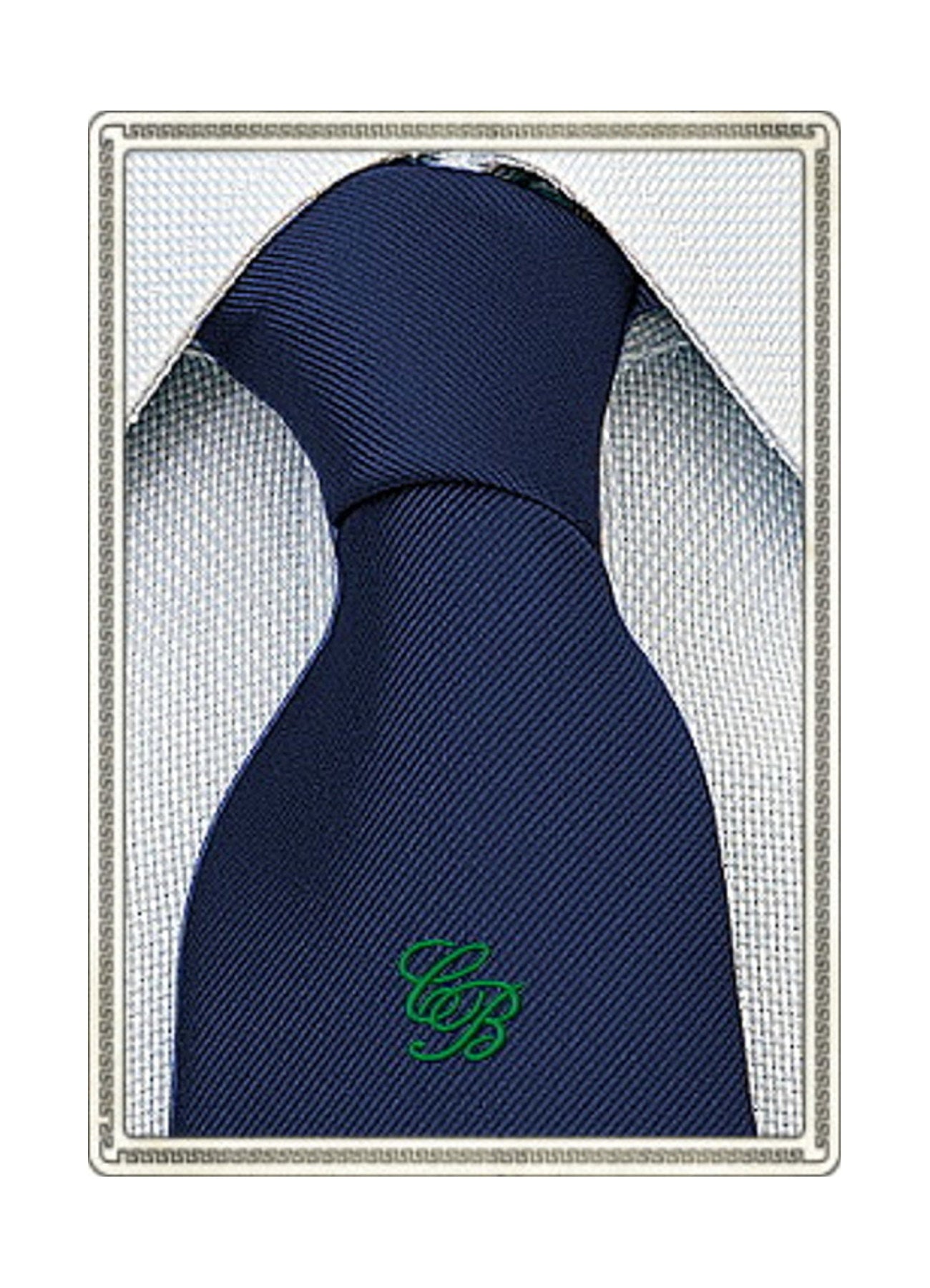 Cravatta in Seta con il Monogramma delle Iniziali Ricamato