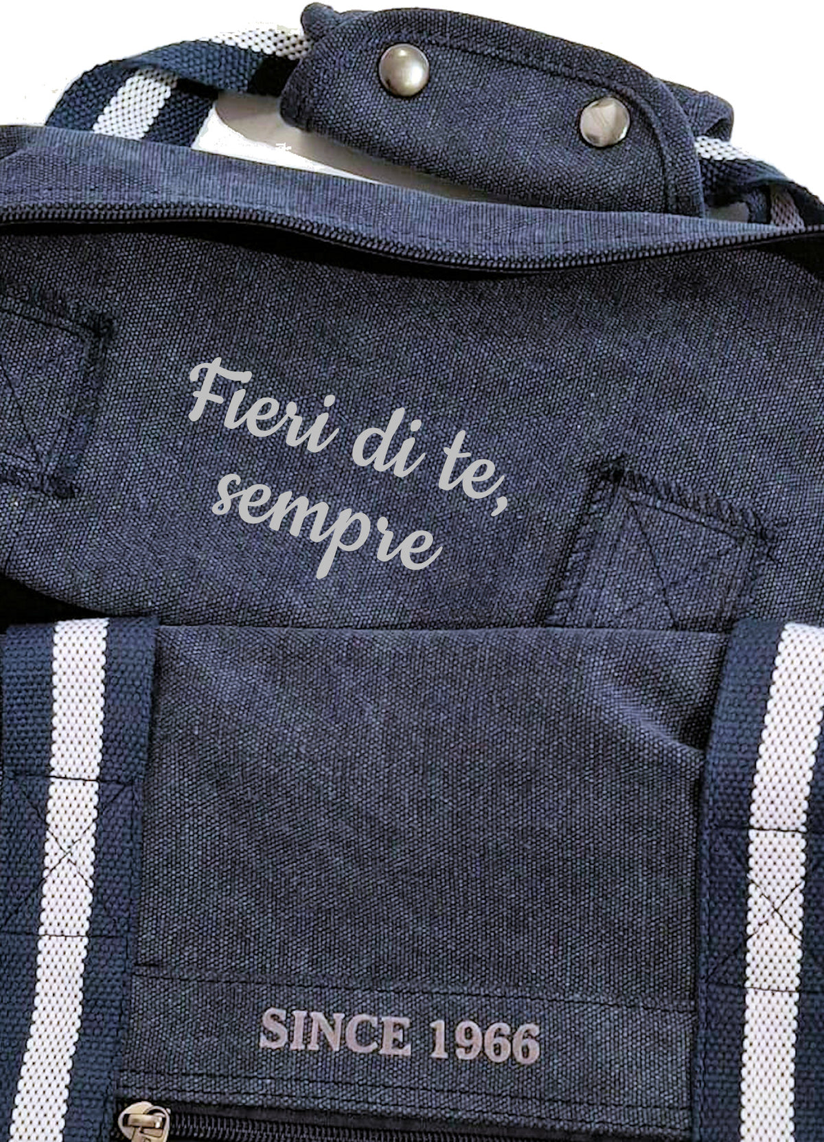 Borsone personalizzabile con iniziali, data e frase segreta