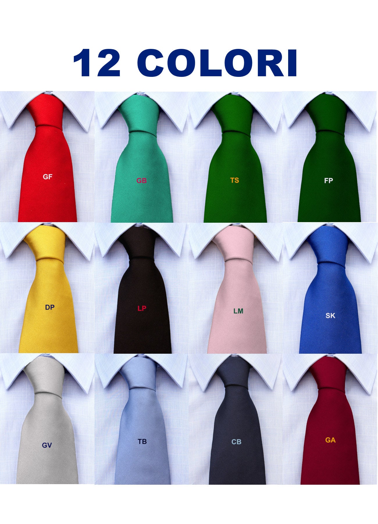 Cravatta con le Tue iniziali in stampatello stile "Modigliani"