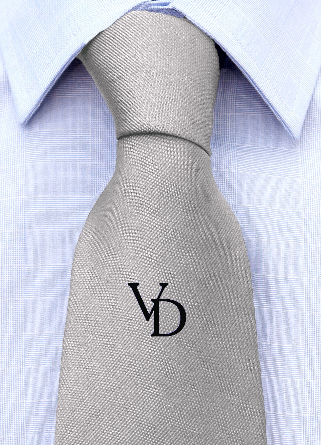 Cravatta con monogramma in stampatello personalizzato