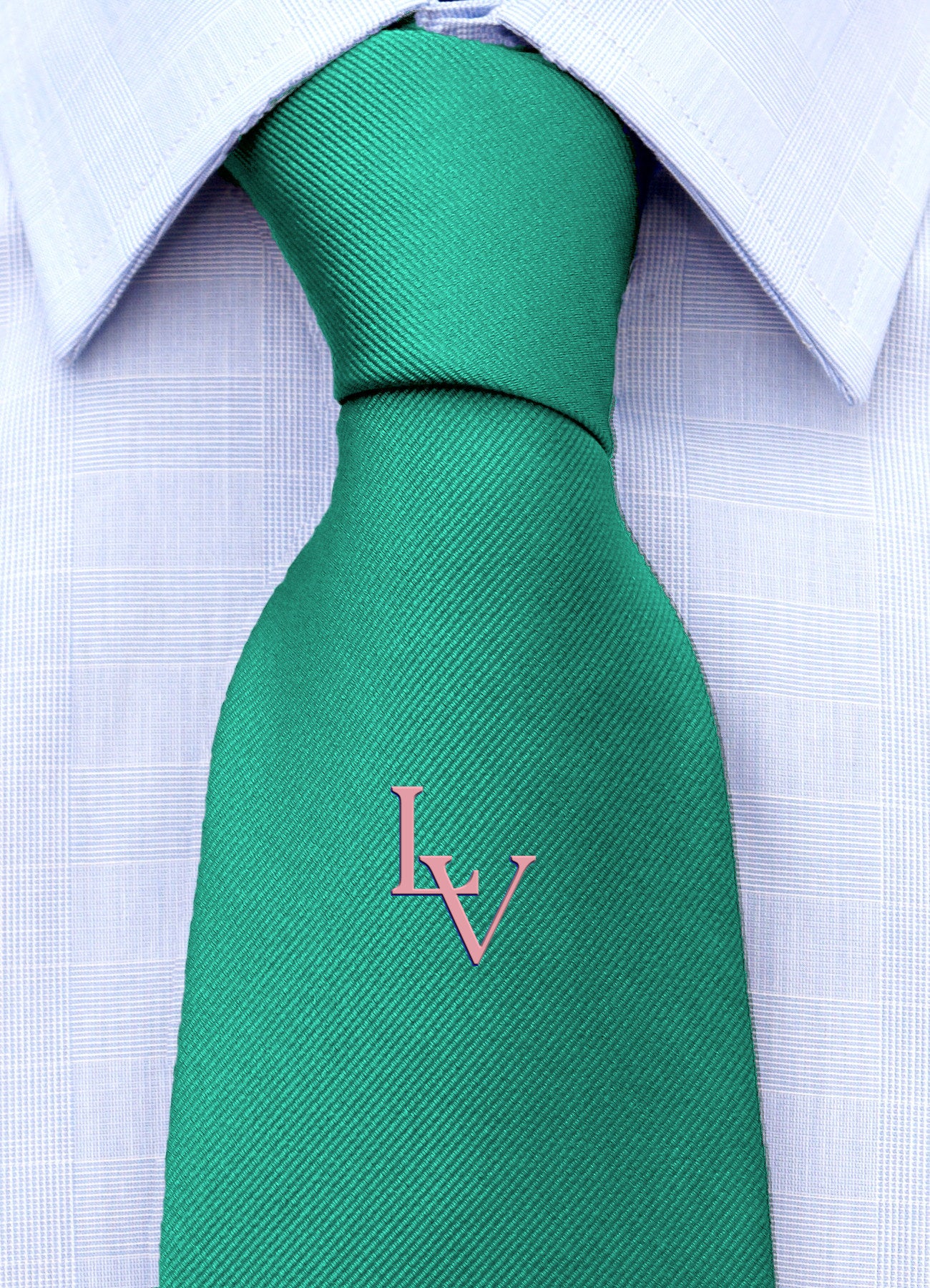 Cravatta con monogramma in stampatello personalizzato