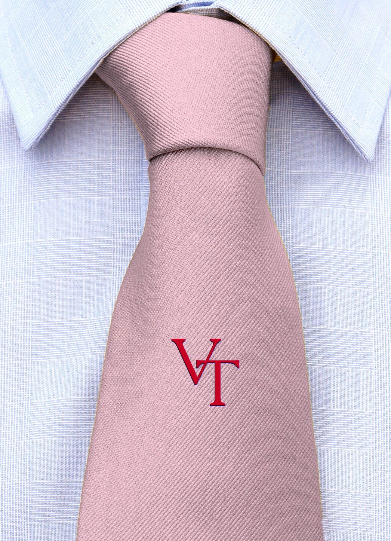 Cravatta con monogramma in stampatello personalizzato