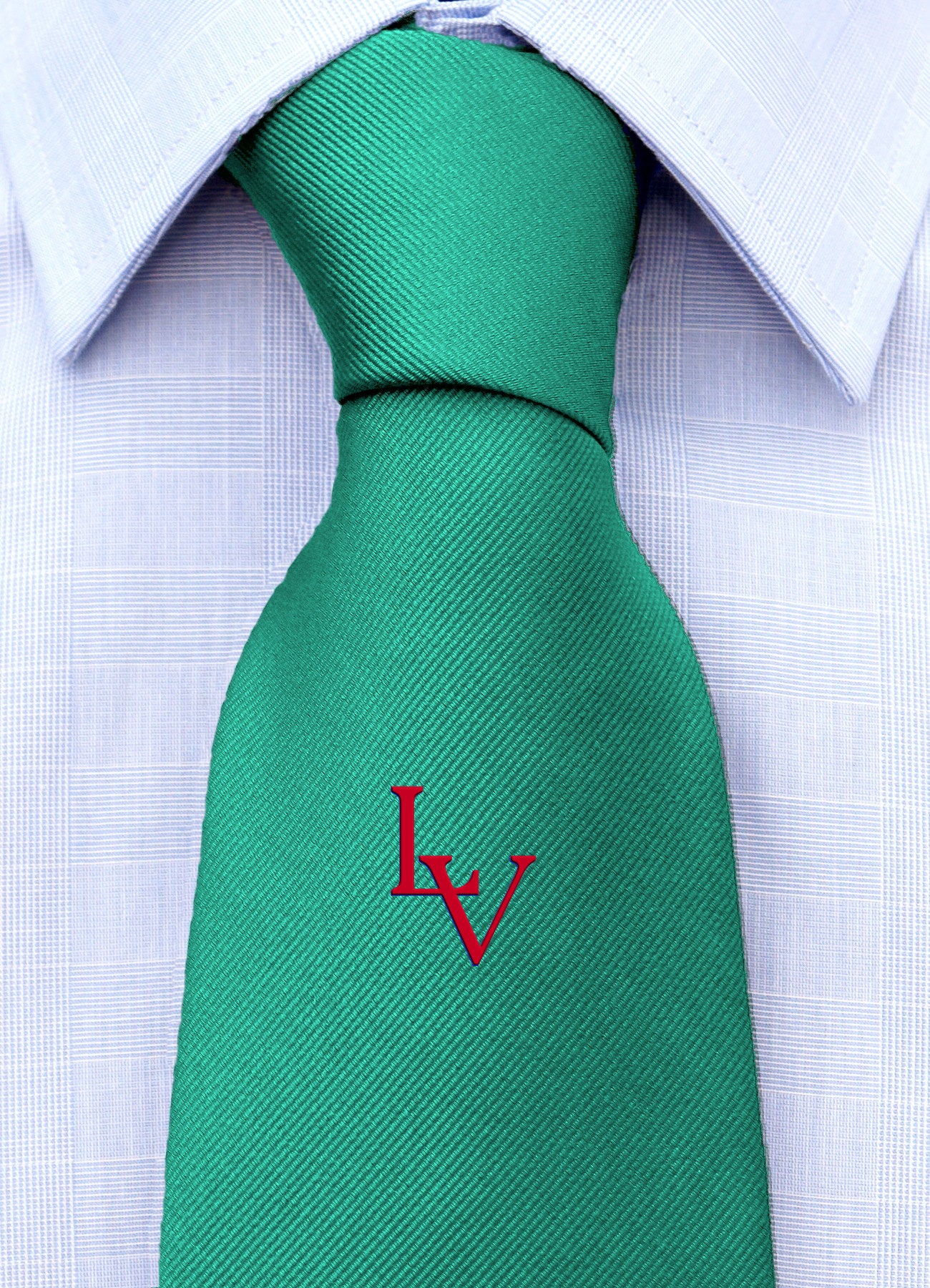 Cravatta con monogramma in stampatello personalizzato