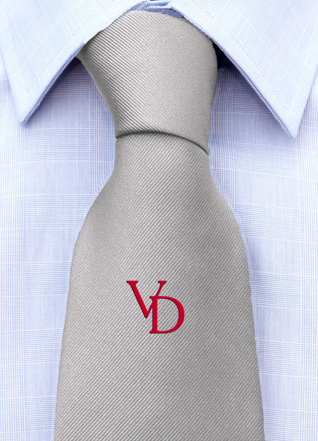 Cravatta con monogramma in stampatello personalizzato