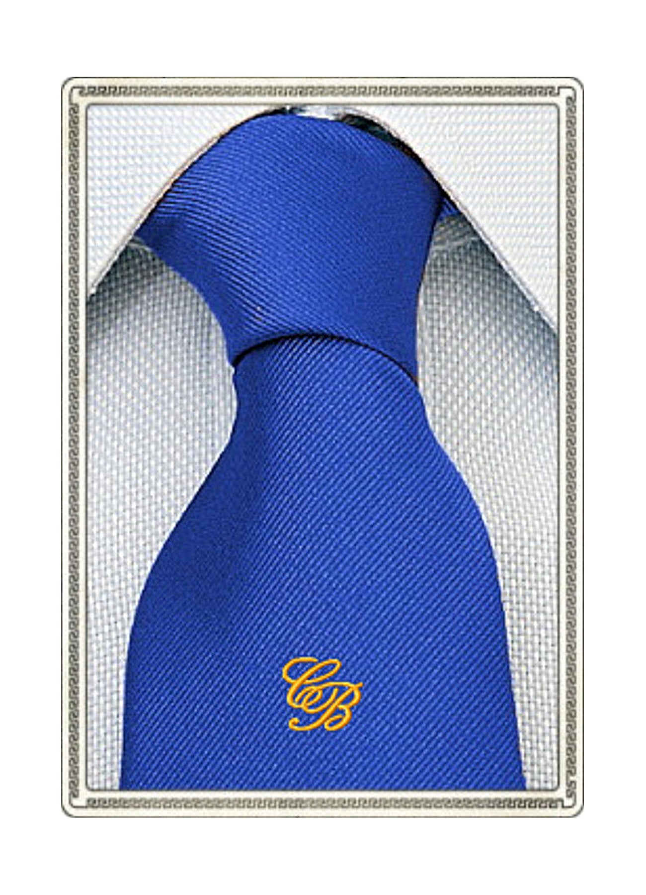 Cravatta in Seta con il Monogramma delle Iniziali Ricamato