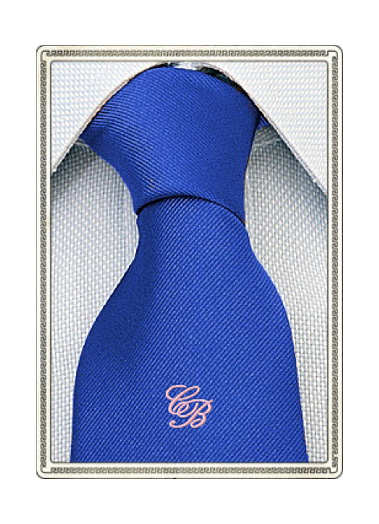 Cravatta in Seta con il Monogramma delle Iniziali Ricamato