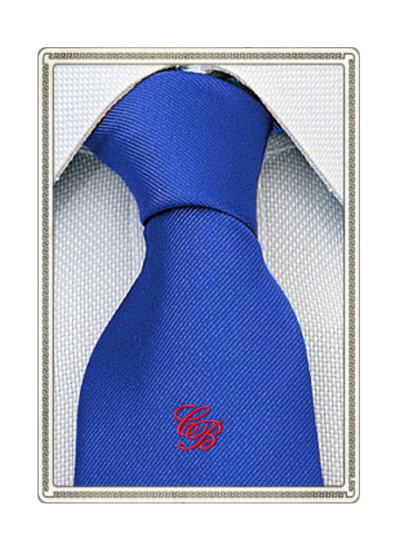 Cravatta in Seta con il Monogramma delle Iniziali Ricamato