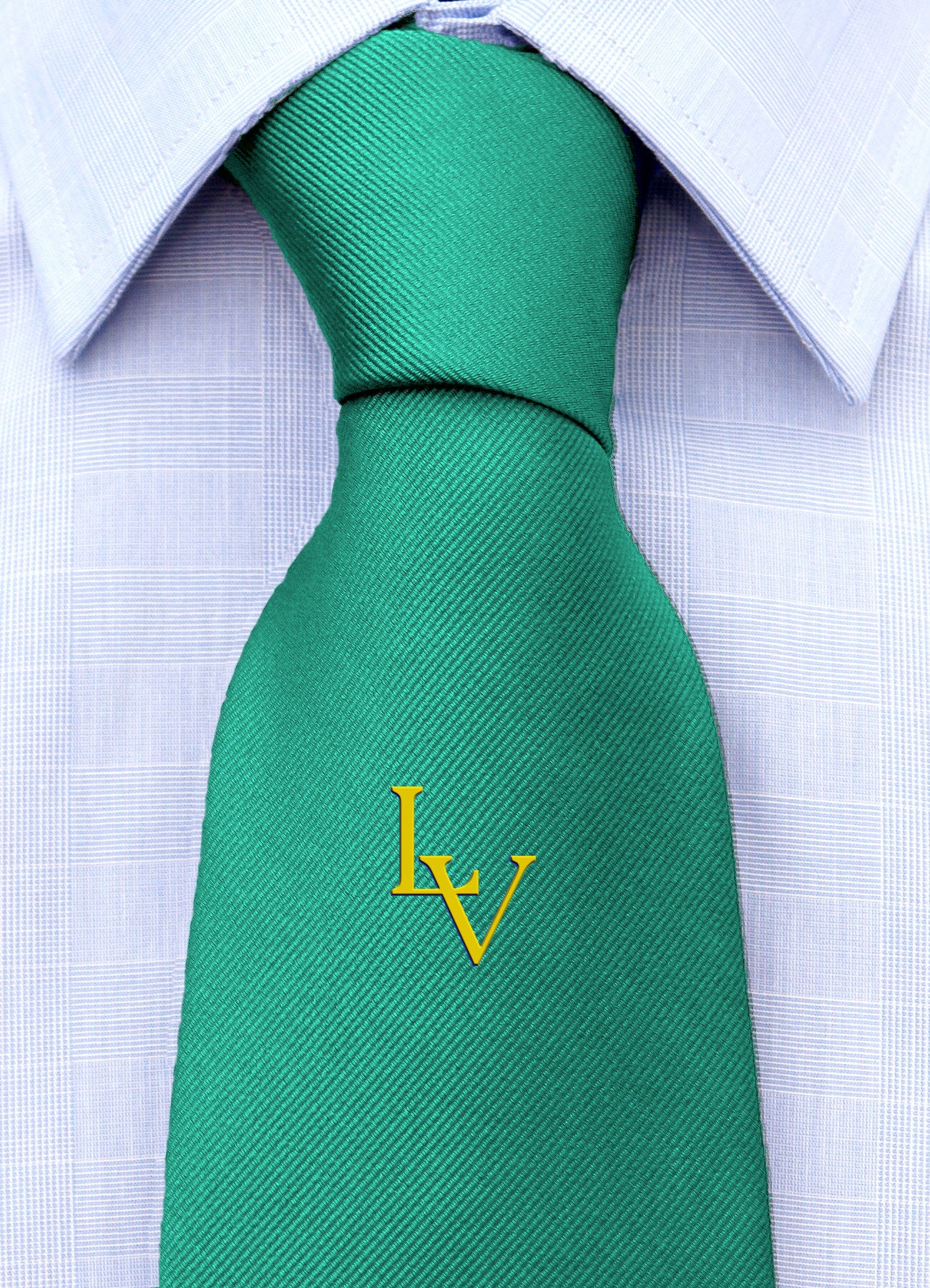 Cravatta con monogramma in stampatello personalizzato