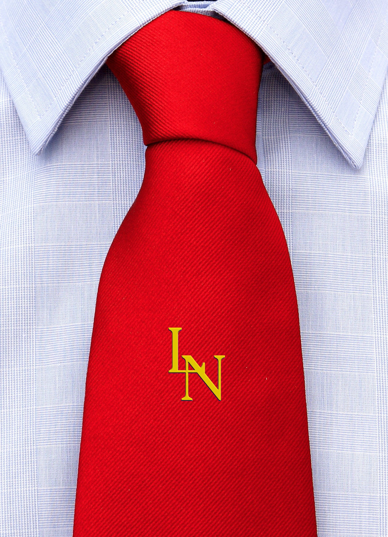 Cravatta con monogramma in stampatello personalizzato