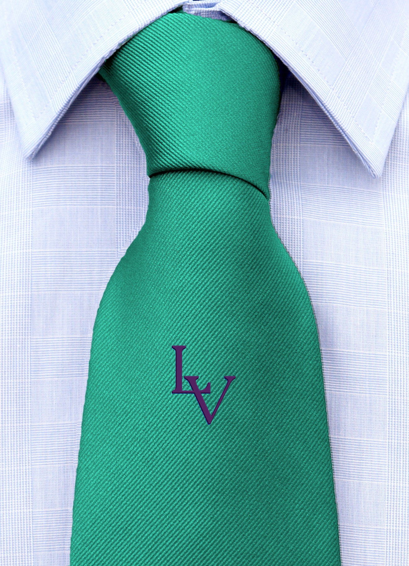 Cravatta con monogramma in stampatello personalizzato